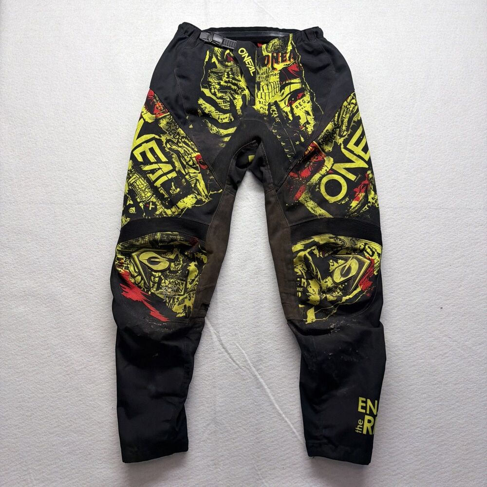 O'Neal Element Youth 28 Motocross Pants Black Neon Yellow MX Dirt Bike Racing